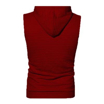 Sudadera sin Mangas Jacquard Tejida de Color Sólido para Hombre - Image 14