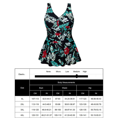 Traje de Baño Talla Grande Estampado sin Mangas para Mujer - Image 12