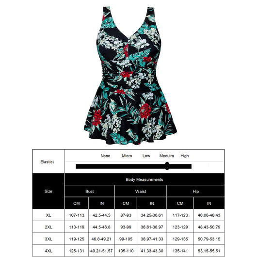 Traje de Baño Talla Grande Estampado sin Mangas para Mujer - Image 12