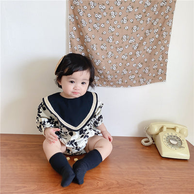 Enterizo Infantil Manga Larga con Estampado Floral Retro - Image 14