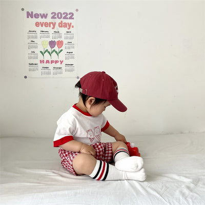 Conjunto Infantil Helado a Cuadros - Playera Manga Corta - Image 19