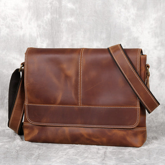 Bolsa de Cuero Horizontal Retro para Hombre - Estilo A4 - Image 3