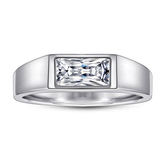 Anillo de Plata Esterlina Chapado en Platino con Zirconia para Hombre - Image 10