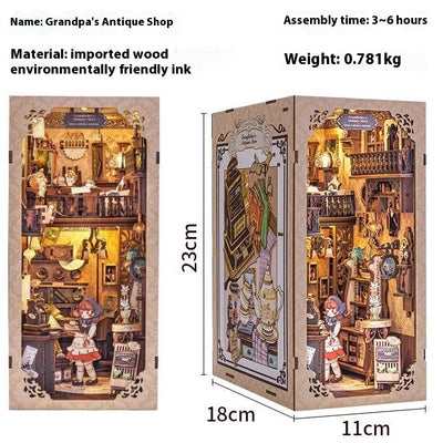 Miniatura de Cabaña Artesanal - Modelo 3D Armable con Soporte para Libros - Image 5