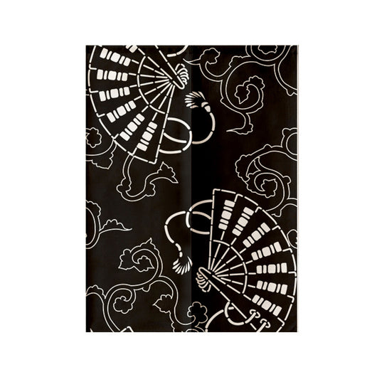 Red fabric door curtain with white polka dots and a repeating pattern of a lucky cat holding a gold coin, surrounded by flowers. - Image 44