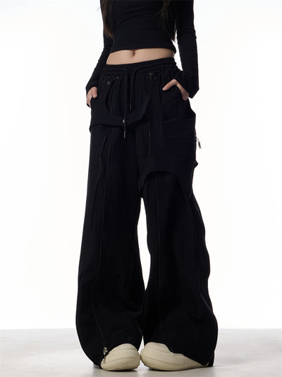 Pantalones Anchos de Patchwork para Mujer - Diseño Casual y Versátil - Image 10