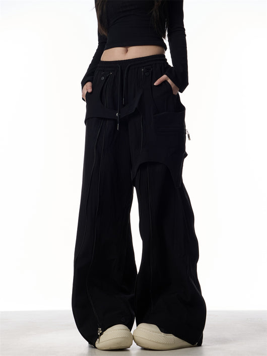Pantalones Anchos de Patchwork para Mujer - Diseño Casual y Versátil - Image 10
