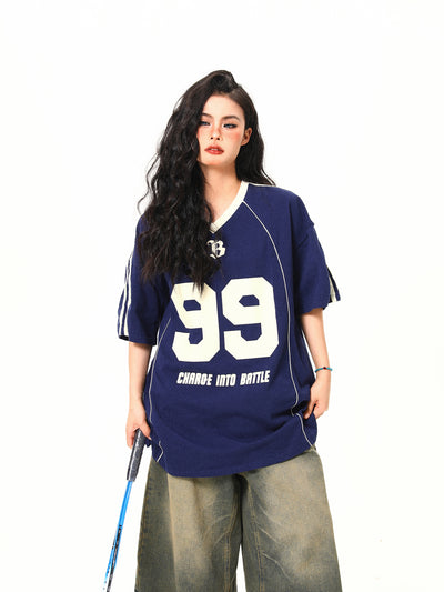 Playera Deportiva Retro Cuello V Manga Corta - Image 17