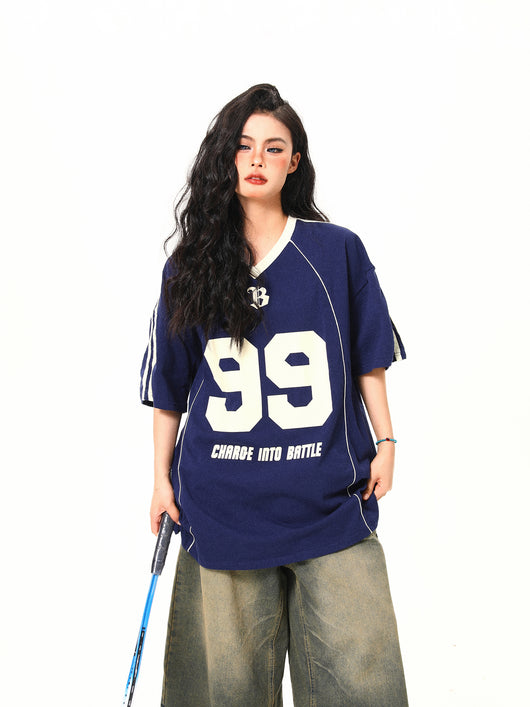 Playera Deportiva Retro Cuello V Manga Corta - Image 17