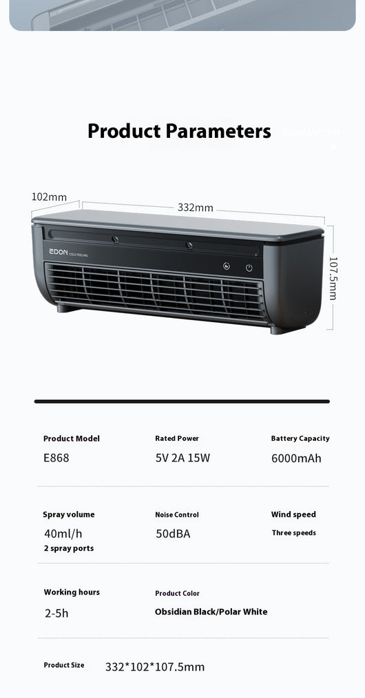 Ventilador Recargable de Pared con Control Remoto para el Hogar - Image 9