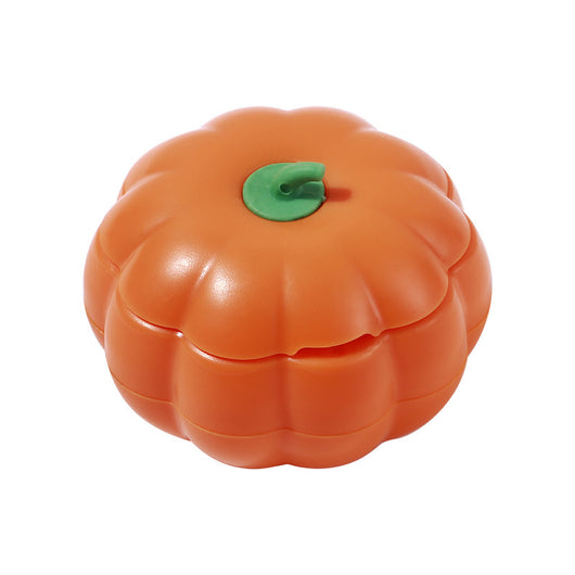 Dark green pumpkin-shaped catnip ball dispenser with a light green stem-like cap for cats. - Image 3