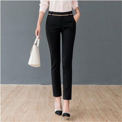 Pantalones de Vestir Rectos Elásticos de Cintura Alta para Mujer - Image 13