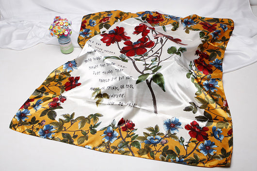 Pañuelo de Seda Artificial Estampado Retro - Accesorio Versátil para Mujer - Image 47