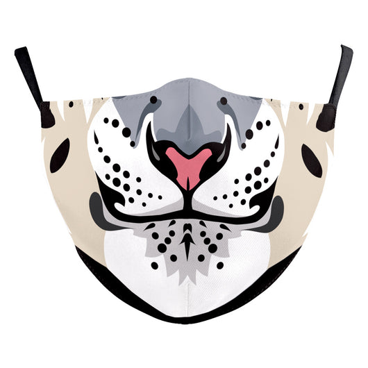 Blue double-layer ear-hanging face mask with a colorful Day of the Dead and cartoon skull pattern. - Image 25