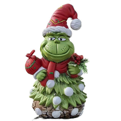 Muñeco de Nieve Navideño de Pelo Verde - Adorno Festivo para el Hogar - Image 3