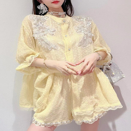 Blusa de Encaje Francés Artesanal para Mujer - Image 8
