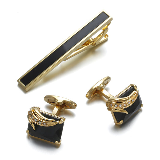 Juego de Gemelos y Pasador de Corbata Dorado Premium para Caballero - Image 2