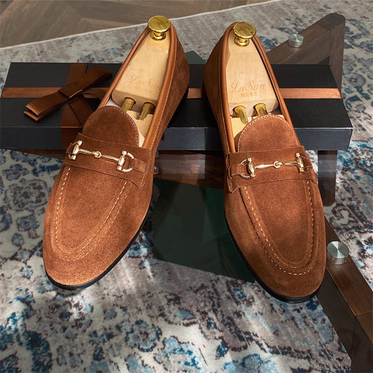 Mocasines de Ante con Herraje Horsebit para Hombre