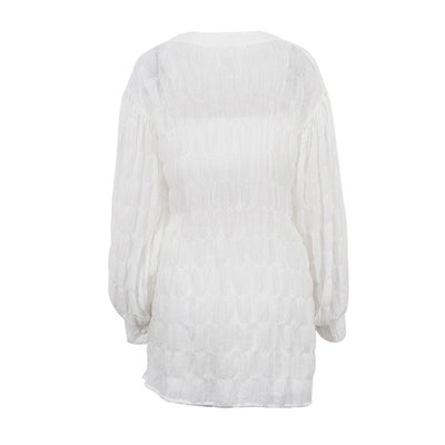 Conjunto de 3 Piezas: Blusa Suelta Manga Larga, Short Cintura Alta - Image 11
