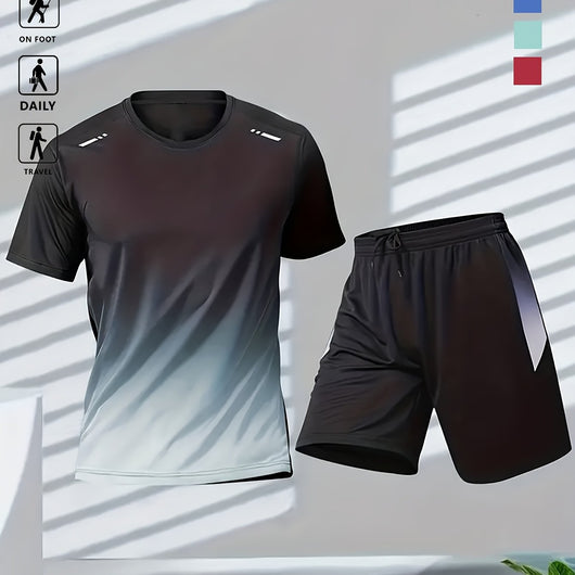 Conjunto Deportivo Casual de Verano con Diseño Degradado - Playera y Shorts - Image 6