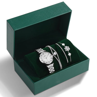 Reloj para Mujer con Pulsera de Acero Verde - Set Completo - Image 7