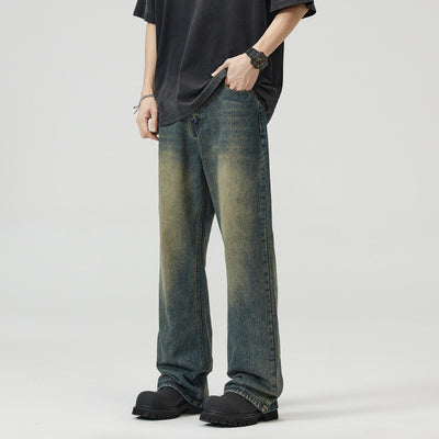 Jeans Holgados Azul Óxido Estilo Retro para Hombre - Image 2