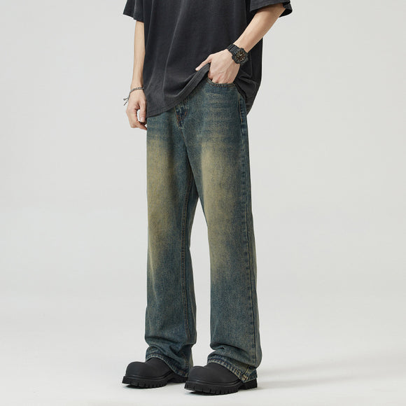 Calça Jeans Folgada Masculina Azul Ferrugem Estilo Retrô