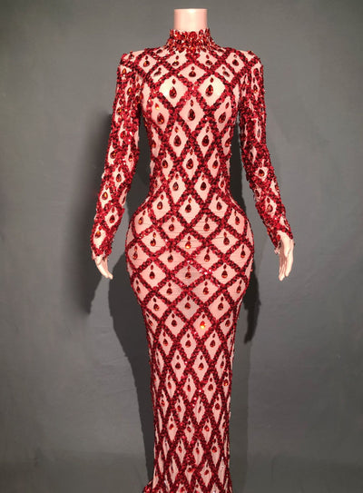 Vestido de Fiesta Elegante con Cristales Brillantes para Mujer - Image 26