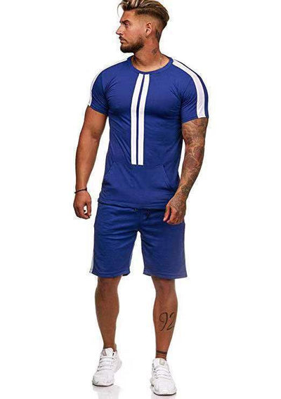 Conjunto Deportivo Hombre Rayas Casual - Shorts y Camiseta Europeo Americano - Image 12