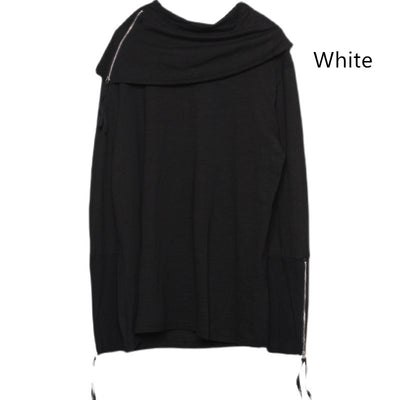 Camiseta Holgada de Cuello Alto Irregular para Hombre - Manga Larga Tendencia - Image 6
