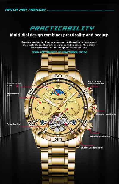 Reloj Mecánico Tourbillon Acero Inoxidable Resistente al Agua para Hombre - Image 16