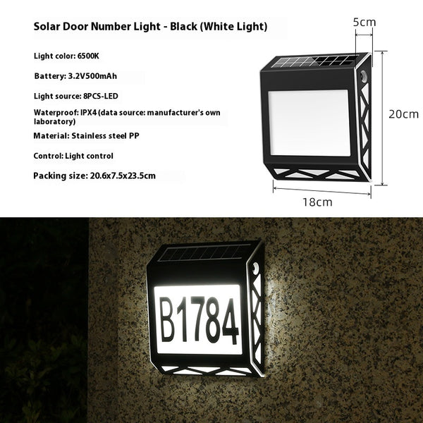 Placa Solar LED para Puerta con Indicador Digital Inteligente Resistente al Agua - Image 5