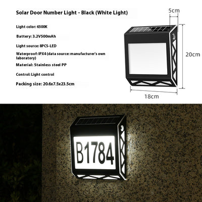 Placa Solar LED para Puerta con Indicador Digital Inteligente Resistente al Agua - Image 5