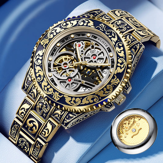 Reloj Automático Luminoso para Hombre - Diseño Vintage Clásico