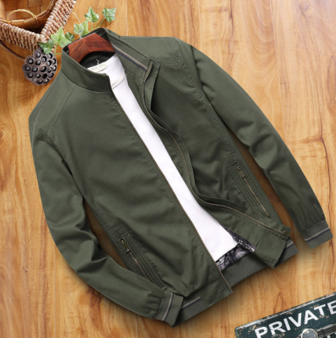 Chaqueta Deportiva Casual de Algodón Lavado Oversize para Hombre Talla Grande - Image 11
