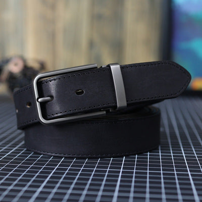 Cinturón de Cuero Genuino Vintage para Hombre con Hebilla de Pasador - Image 11
