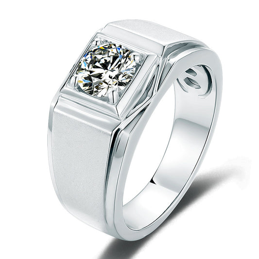 Anillo de Hombre Solitario Moissanita Elegante y Minimalista - Image 2