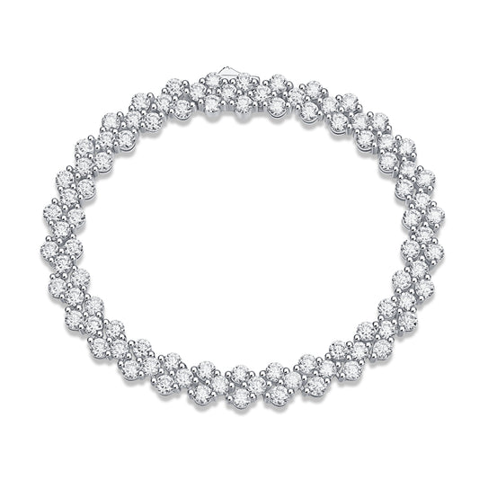 Pulsera de Lujo Canon: Plata S925 con Moissanita Premium y Baño de Platino