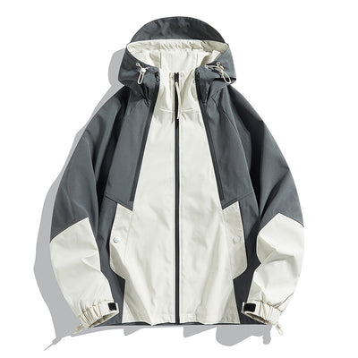 Chaqueta Bomber Impermeable y Cortavientos para Parejas - Diseño Color Block Casual - Image 8