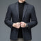 Blazer Cuadros Gris Elegante de Una Botonadura