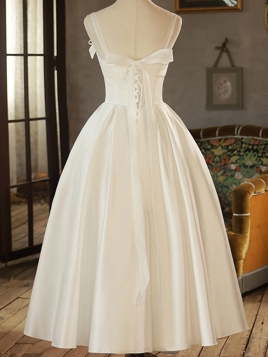 Vestido de Satén Mori Blanco para Niña - Image 9