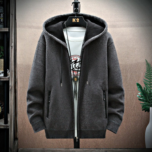 Cardigan Hoodie Acolchado de Terciopelo para Hombre - Image 11