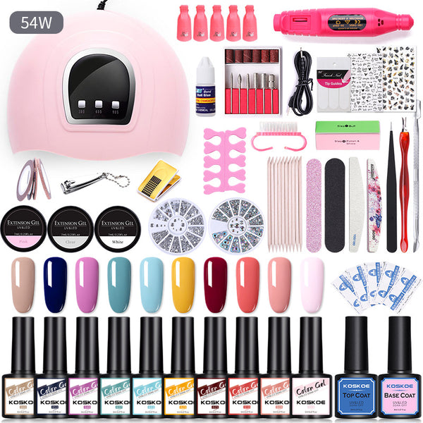 Kit de Esmalte Gel con Máquina LED para Uñas Brillantes