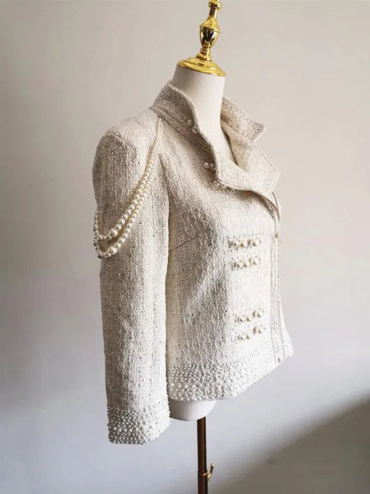 Chaqueta de Lentejuelas Perladas con Borlas y Cuentas para Mujer - Image 14
