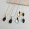 Collar de Ónice Negro Estilo Chino con Costura Irregular para Mujer
