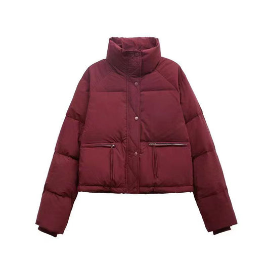 Chaqueta Acolchada Corta con Cuello Alto para Mujer - Image 6