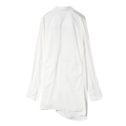 Blusa Blanca Asimétrica de Temperamento Elegante - Image 5