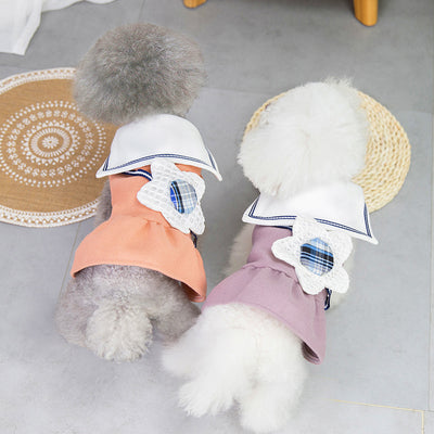 Falda para Perro con Solapa y Flores Grandes en Colores Sólidos - Image 2