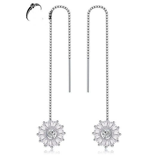 Aretes de Cristal Navideño con Borla - Diseño Copo de Nieve Elegante para Mujer