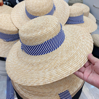 Sombrero Playero Azul con Tiras Ajustables para Verano - Image 9
